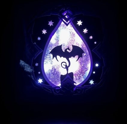 3D Dragon Lit Shadow Box
