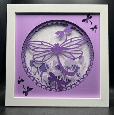 3D Dragonfly Lit Shadow Box