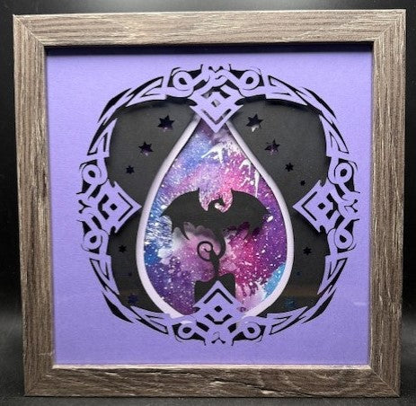 3D Dragon Lit Shadow Box