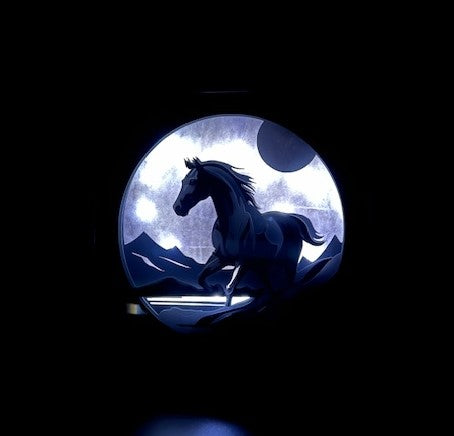 3D Horse Lit Shadow Box