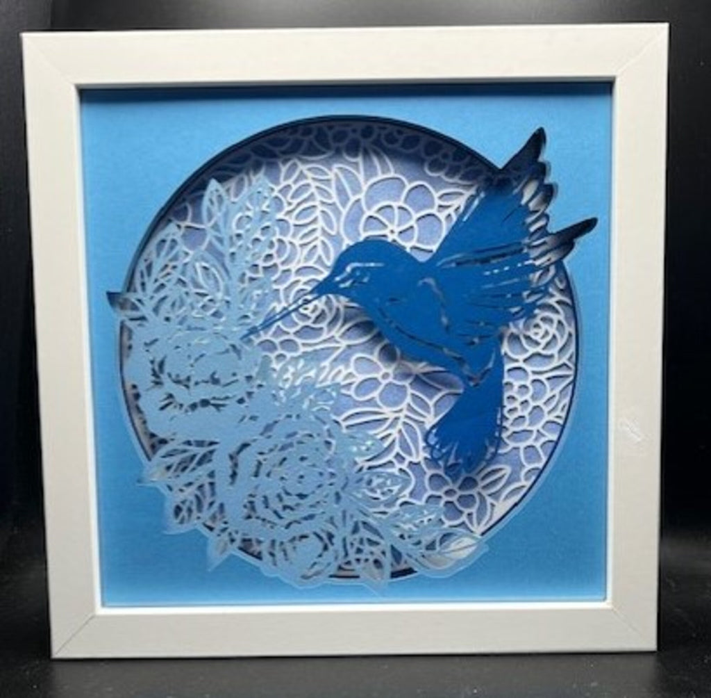 3D Hummingbird Lit Shadow Box (Copy)