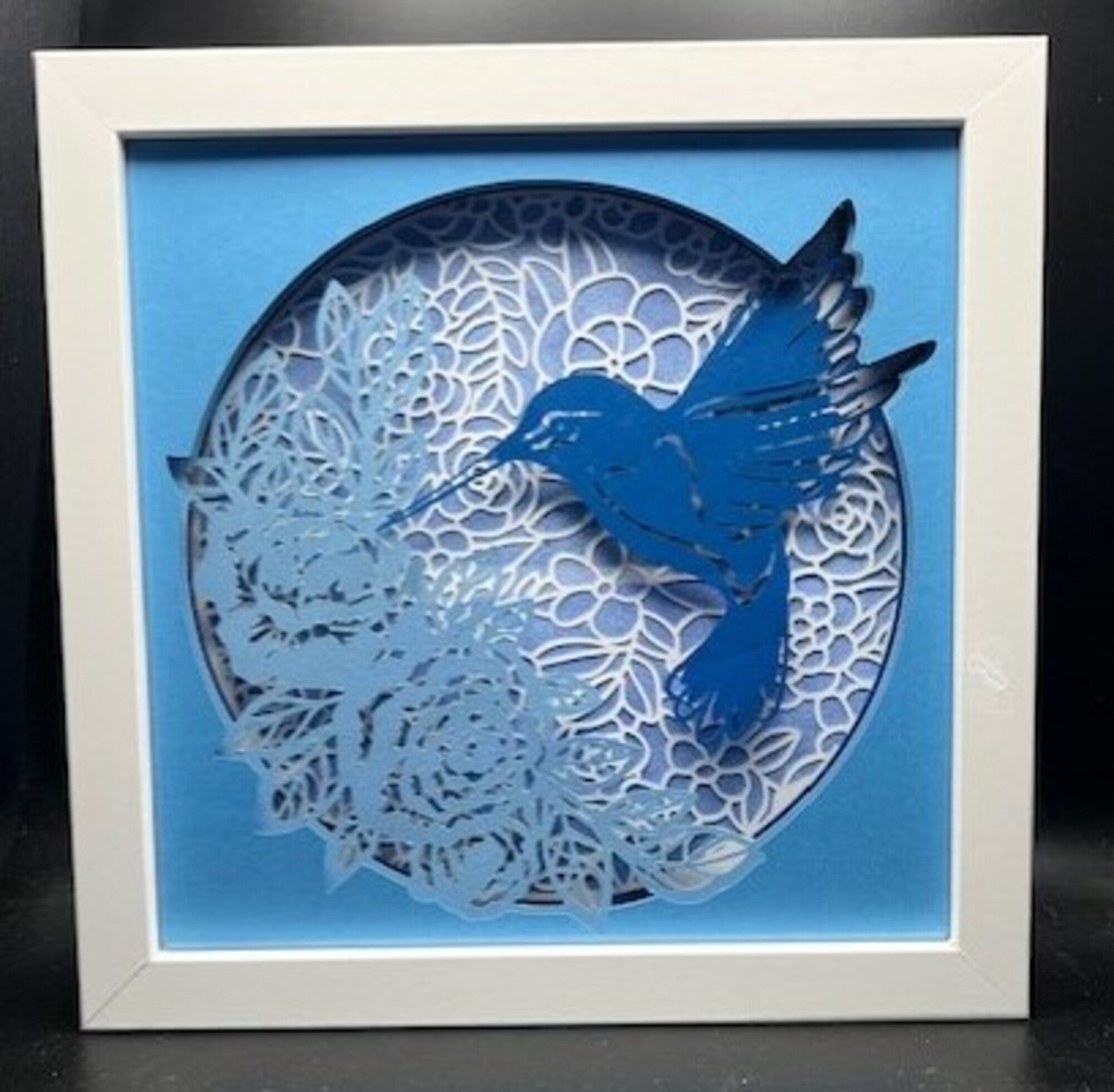 3D Hummingbird Lit Shadow Box (Copy)