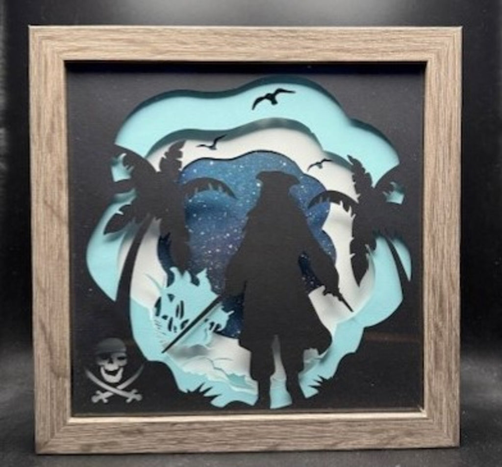 3D Pirate Lit Shadow Box