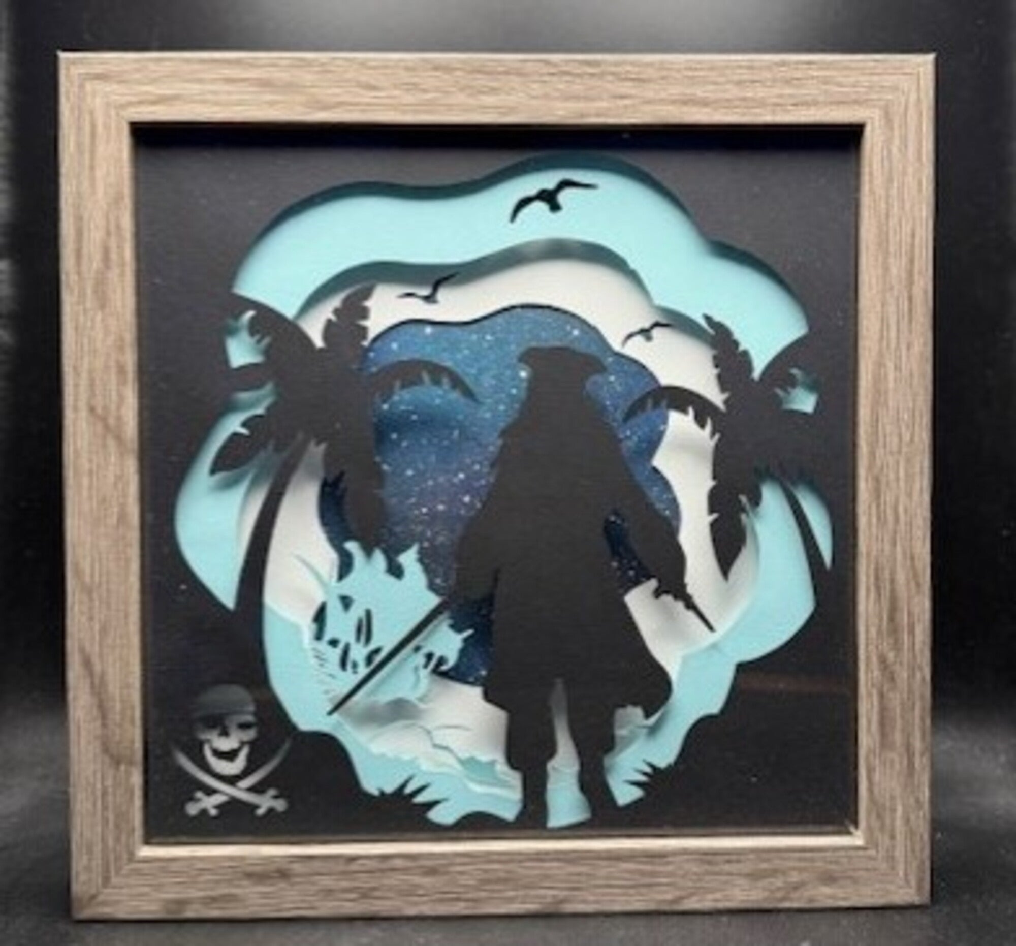 3D Pirate Lit Shadow Box