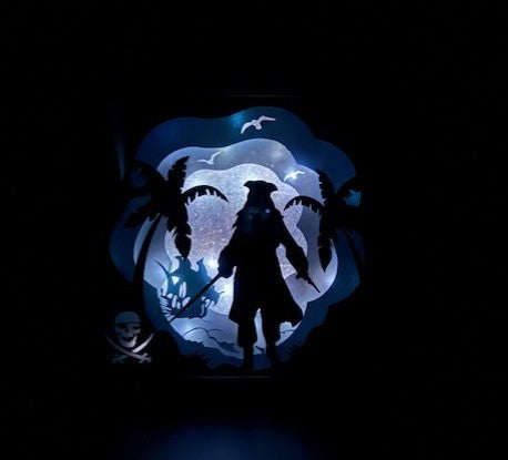 3D Pirate Lit Shadow Box