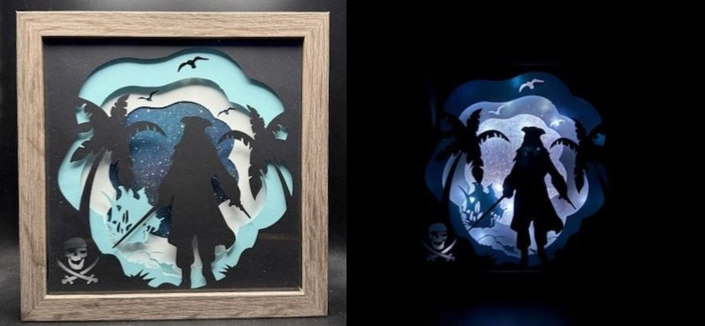 3D Pirate Lit Shadow Box