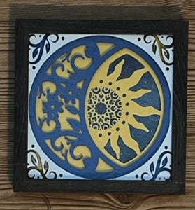 3D Sun and Moon Lit Shadow Box