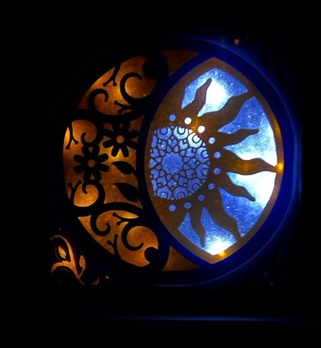 3D Sun and Moon Lit Shadow Box