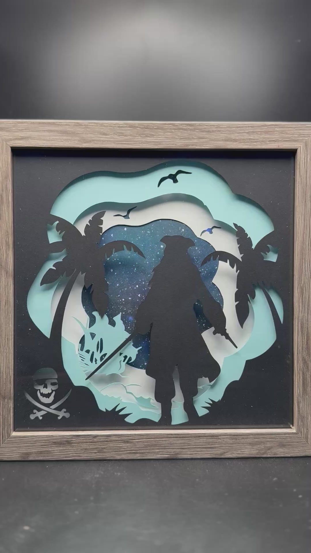 3D Pirate Lit Shadow Box