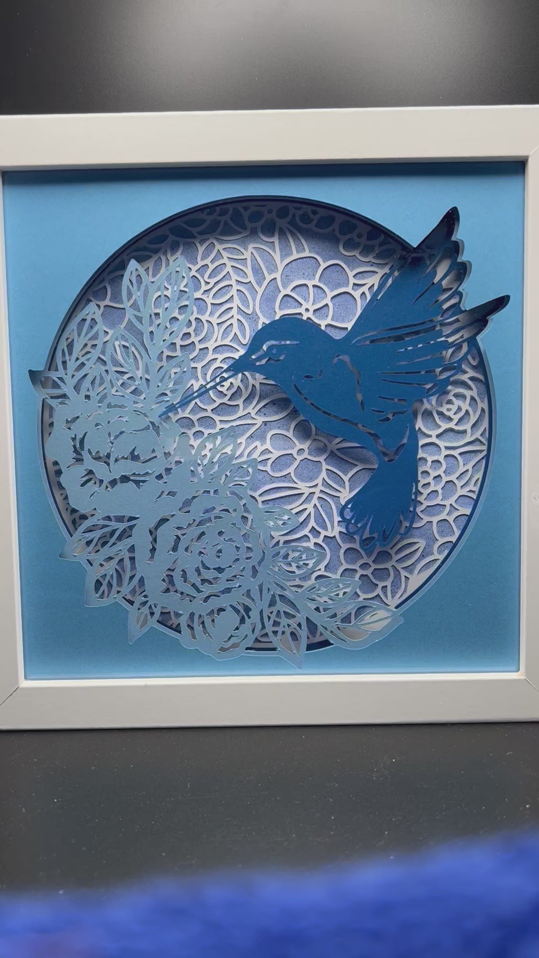 3D Hummingbird Lit Shadow Box (Copy)